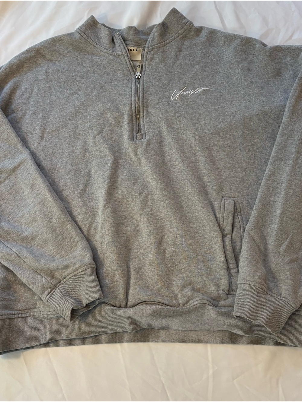 YoungLA Gray Quarter-Zip Pullover Sweatshirt